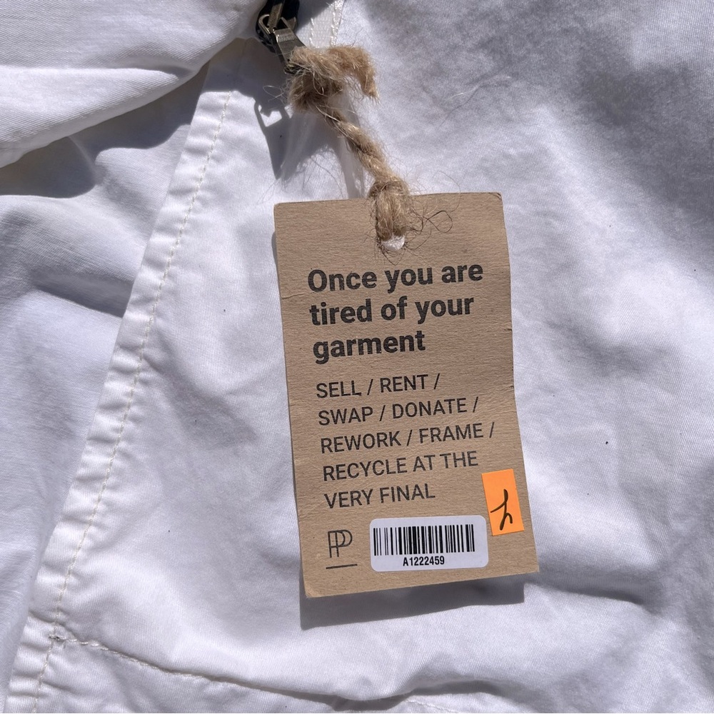 Vintage 90s History Repeats White Parka Trench Coat Jacket Cotton Parisian - Picture 15 of 16